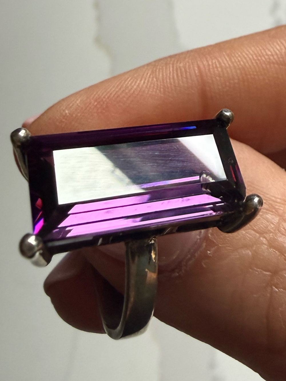Turkish amethyst silver ring size 8 
Personal Travel collection